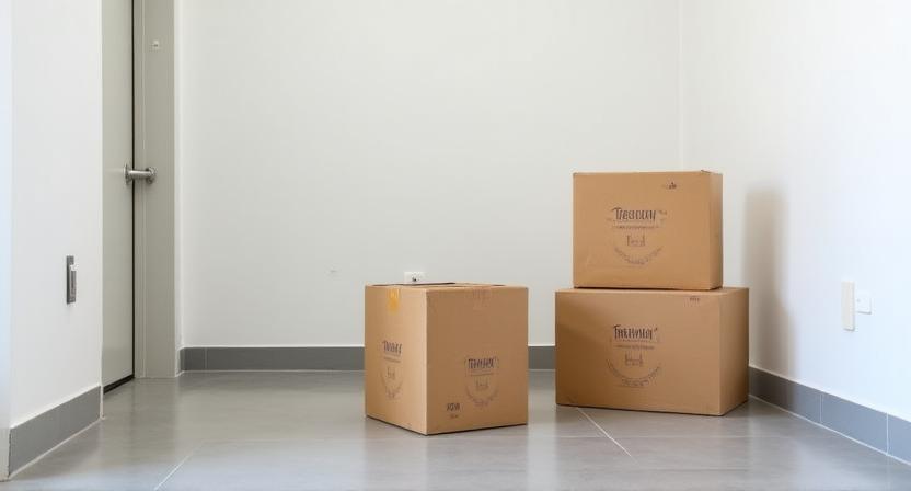 Cajas listas para donación y reciclaje perfectamente ordenadas