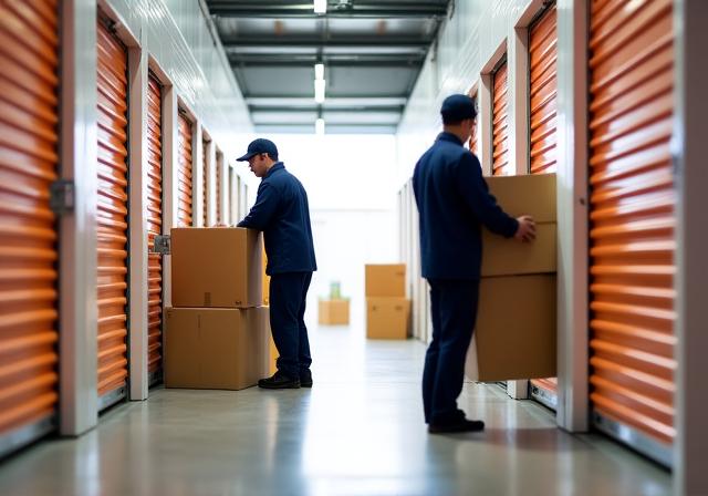 Interior de guardamuebles limpio y organizado en Madrid